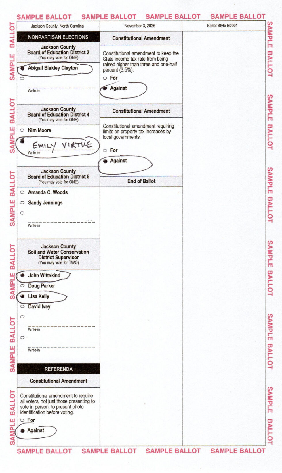 Jackson County Democrats 2026 Sample Ballot - Jackson Dems